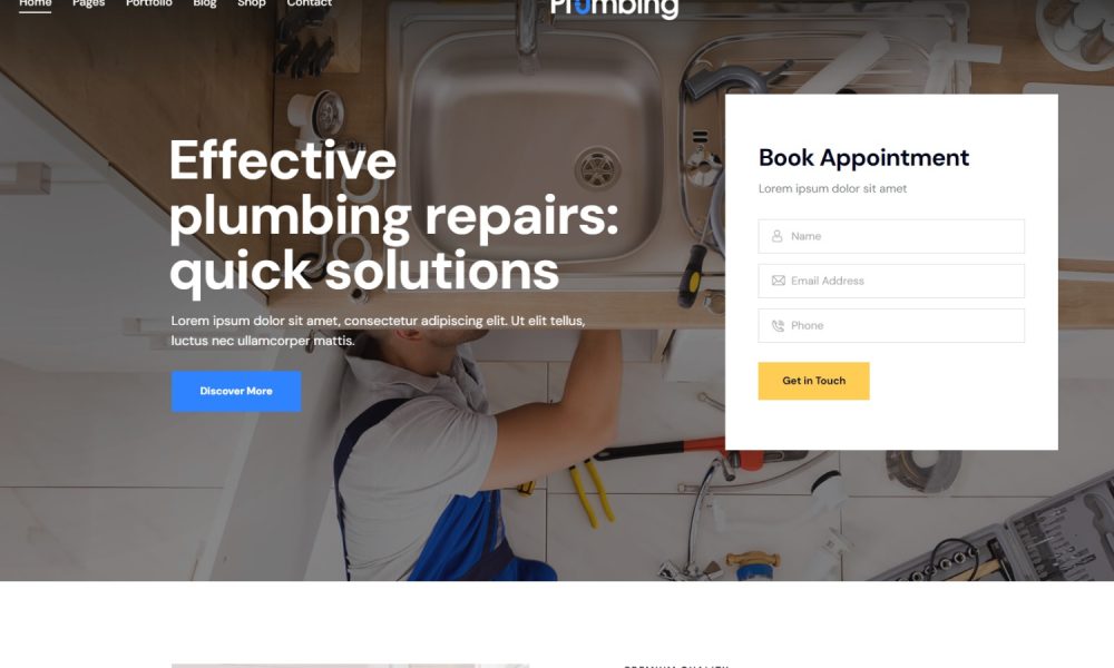 plumbing website design