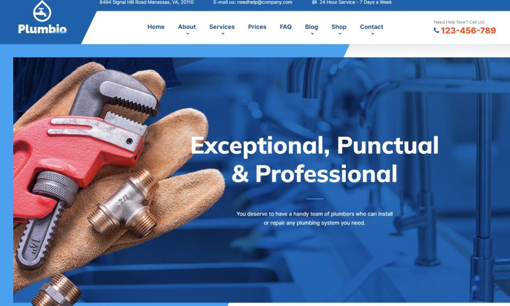 plumbing website design